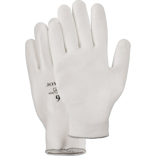 White Knit Palm Coated Gloves