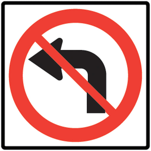 No Left Turns Traffic Sign