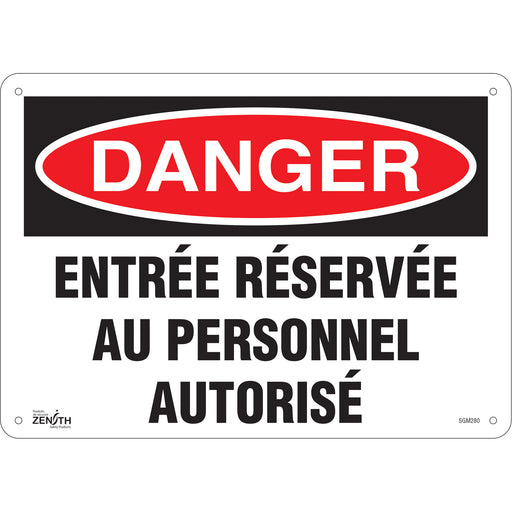 "Entrée Réservée Au Personnel Autorisé" Sign