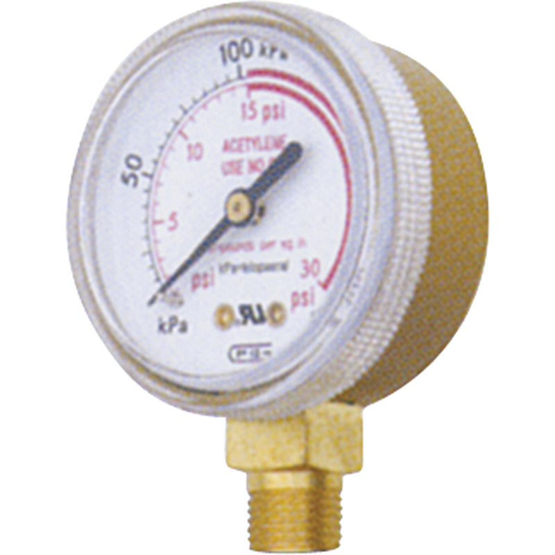 Manomètres, 1-1/2", 0-30 psi, montage inférieur, analogiques