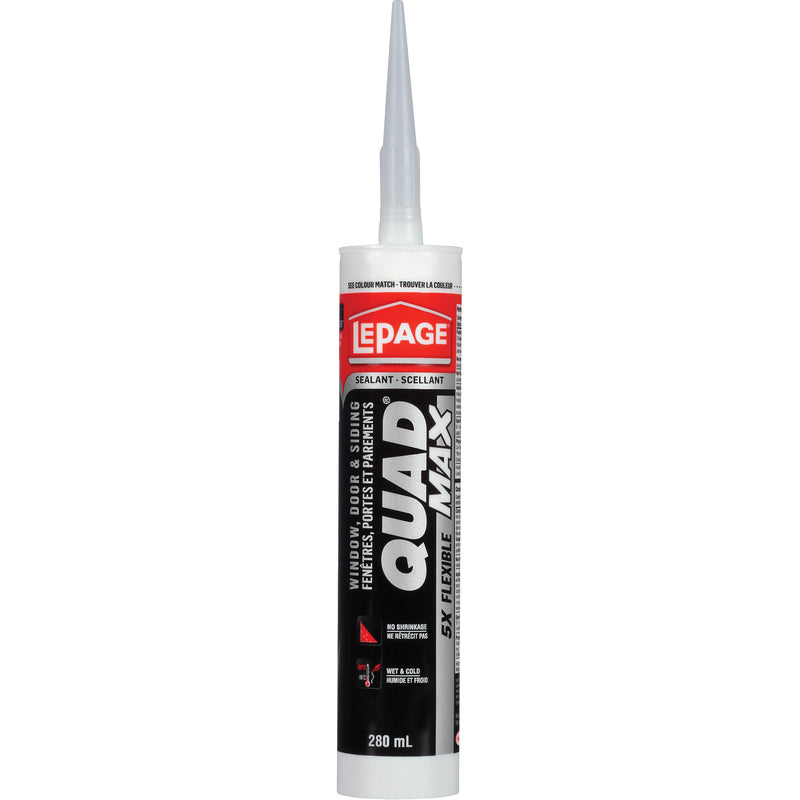Scellant pour revêtements et fenêtres Quad® Max, tube de 280 ml, blanc