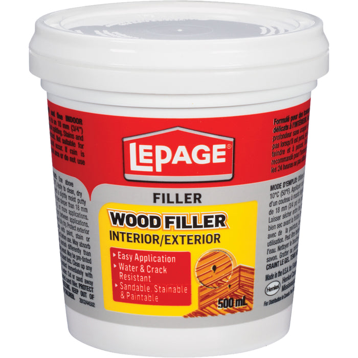 Interior and Exterior Wood Filler, 500 ml