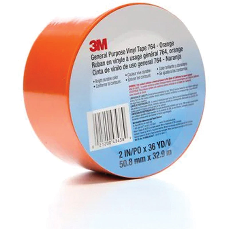 Ruban adhésif en vinyle à usage général 764, 50,8 mm (2 po) de largeur x 32,9 m (108 pi) de longueur, 5 mils, orange