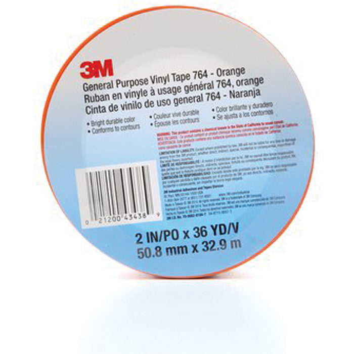 Ruban adhésif en vinyle à usage général 764, 50,8 mm (2 po) de largeur x 32,9 m (108 pi) de longueur, 5 mils, orange