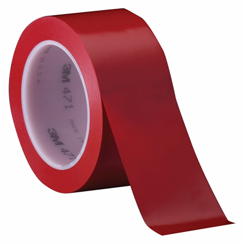 Ruban vinyle 471, 6 mm (1/4 po) de largeur x 32,9 m (108 pi) de longueur, 5,2 mils, rouge