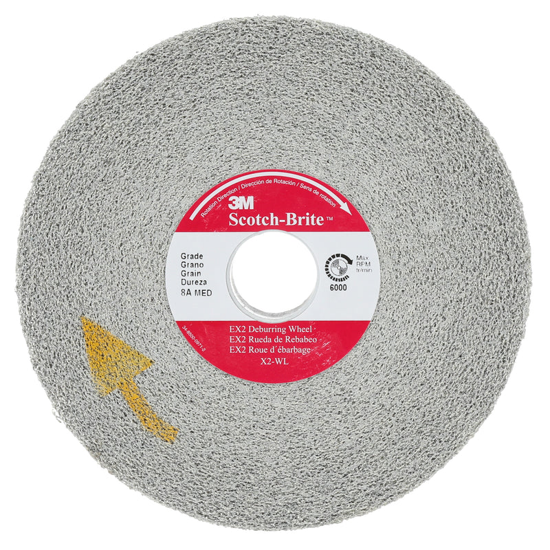 Meule d'ébavurage Scotch-Brite™ EXL, 6" x 1", mandrin 1"-8, 1, oxyde d'aluminium