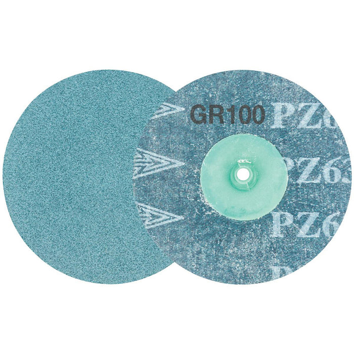 TWIST™ TOPCUT™ Sanding Disc, 3" Dia., 100 Grit, Zirconium