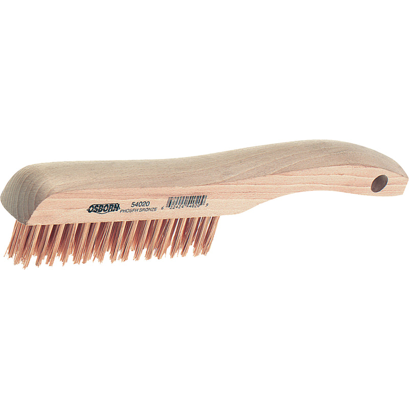 Shoe Handle Scratch Brush, Steel, 4" X 16" Wire Rows, 10" Long
