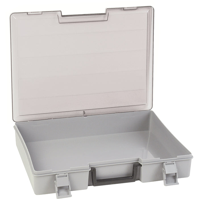 Compartment Case, Plastic, 15-1/2" W x 11-3/4" D x 2-1/2" H, Grey