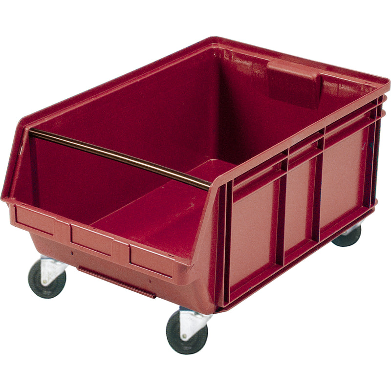 Bac mobile empilable géant, 11-7/8 po H x 18-3/8 po L x 29 po P, capacité de 150 lb, rouge