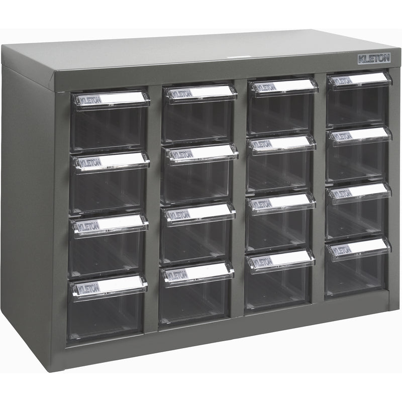 Armoire à pièces KPC-500, acier galvanisé, 16 tiroirs, 18-3/10" x 8-7/10" x 13-4/5", gris