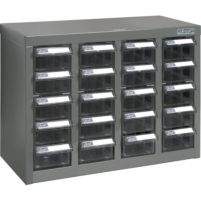 Armoire à pièces KPC-600, acier, 20 tiroirs, 46 x 21 x 34 cm, gris