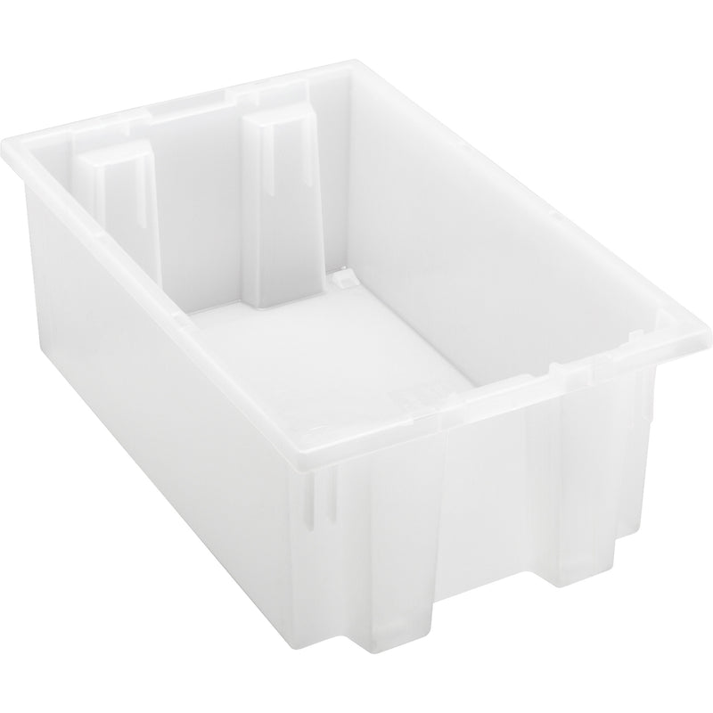 Bac empilable et emboîtable robuste, 15,2 x 28 x 45,7 cm, transparent