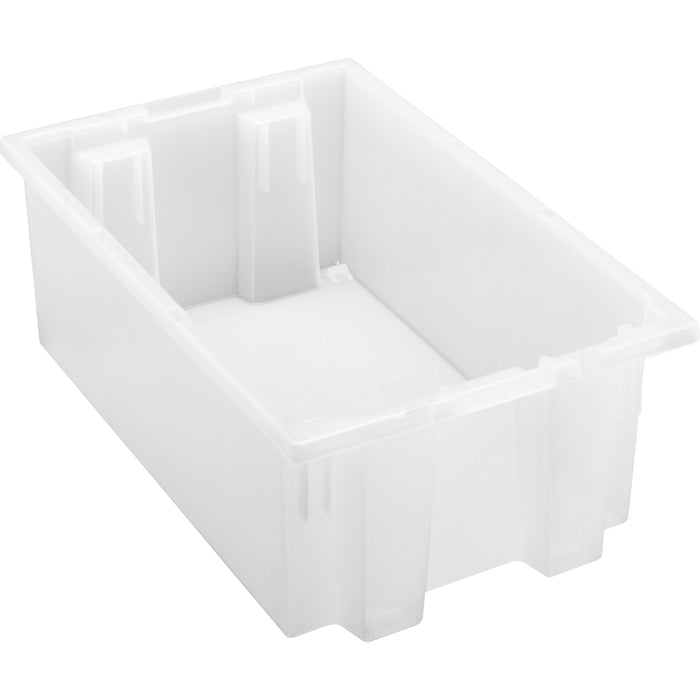 Heavy-Duty Stack & Nest Tote, 6" x 11" x 18", Clear