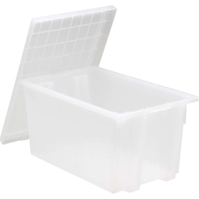 Bac empilable et emboîtable robuste, 20,3 x 34,3 x 49,5 cm, transparent