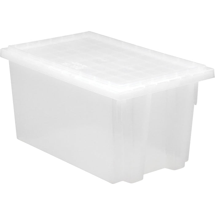Heavy-Duty Stack & Nest Tote, 8" x 13.5" x 19.5", Clear