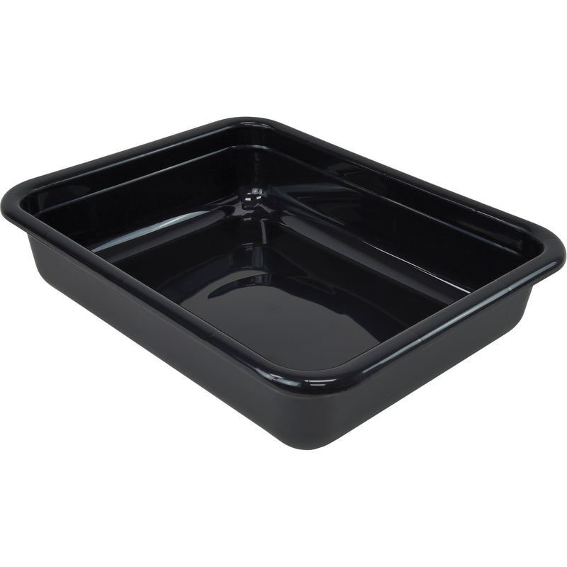 Bac de rangement tout usage à fond plat, 12,7 cm (H) x 38,1 cm (P) x 50,8 cm (L), plastique, noir