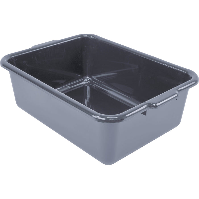 All-Purpose Flat-Bottom Storage Tub, 7" H x 15" D x 21" L, Plastic, Grey