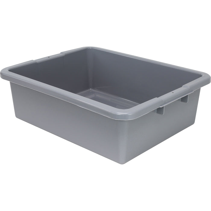 All-Purpose Ribbed-Bottom Storage Tub, 7" H x 17" D x 22" L, Plastic, Grey