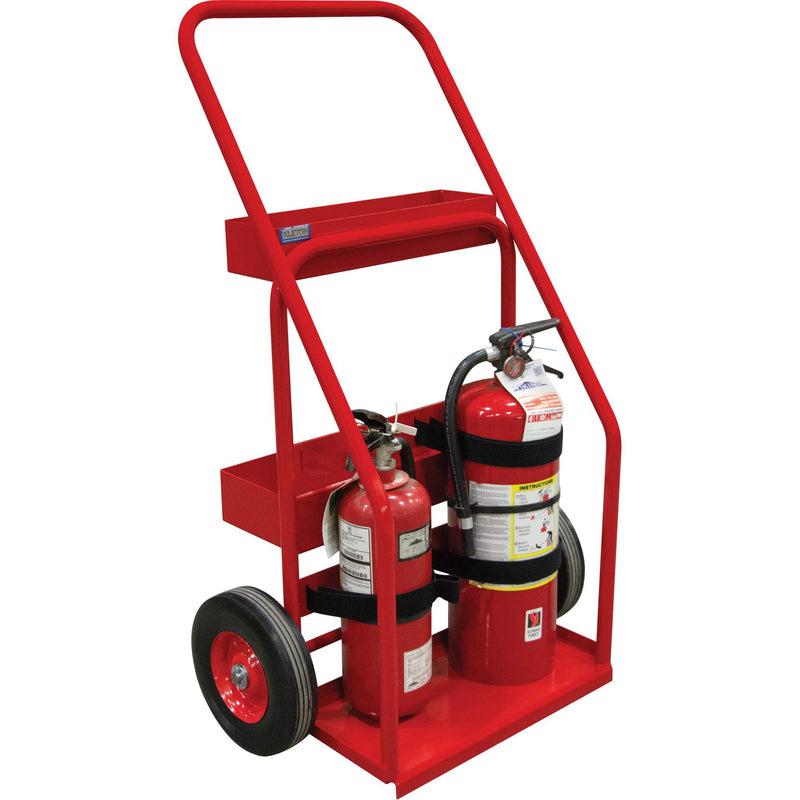 Chariot d'extincteur, roues semi-pneumatiques, base de 17,75 po l x 8,9 po L, 100 lb.
