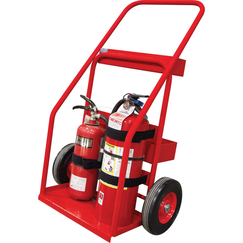 Chariot d'extincteur, roues semi-pneumatiques, base de 17,75 po l x 8,9 po L, 100 lb.