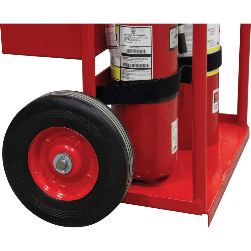 Chariot d'extincteur, roues semi-pneumatiques, base de 17,75 po l x 8,9 po L, 100 lb.