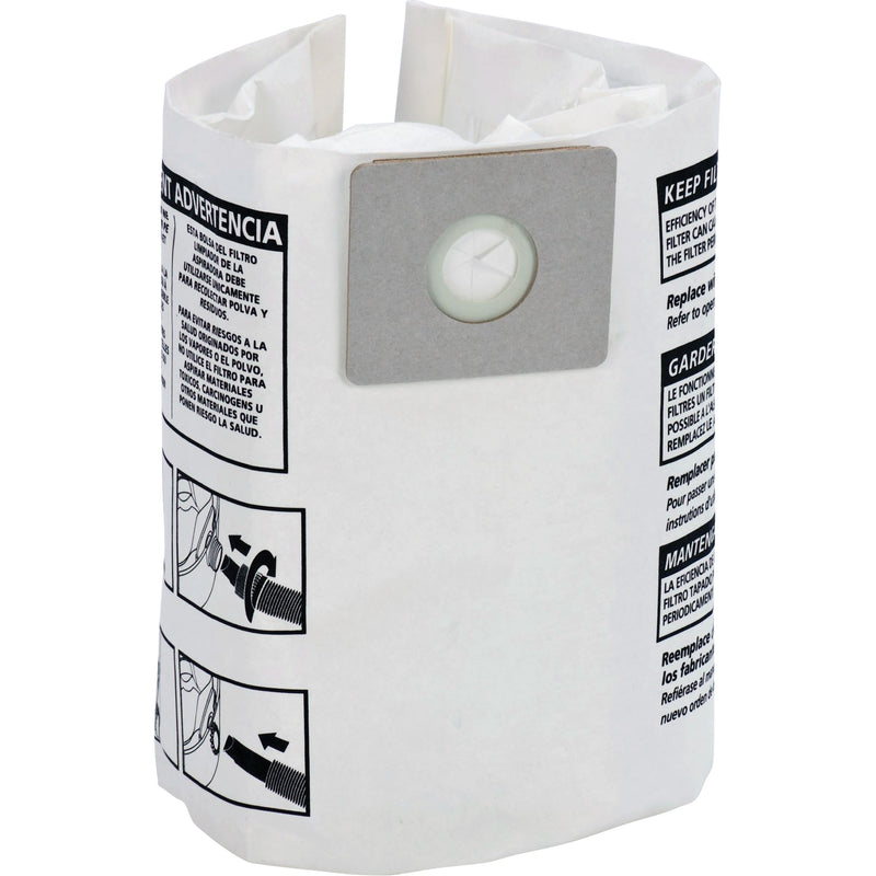 Sacs filtrants secs jetables, 4 gal US.