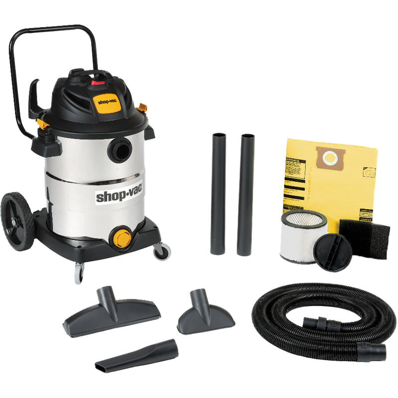 Stainless Steel Wet/Dry Shop Vacuum, 120 V, 16 gal. Capacity