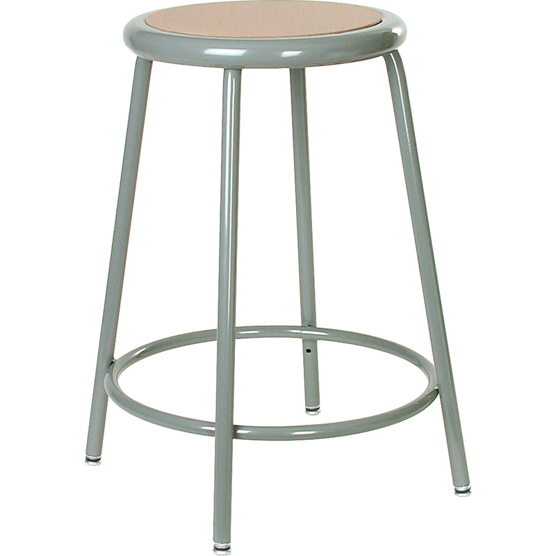 Tabouret série 500, fixe, 76 cm, assise acier/masonite, gris