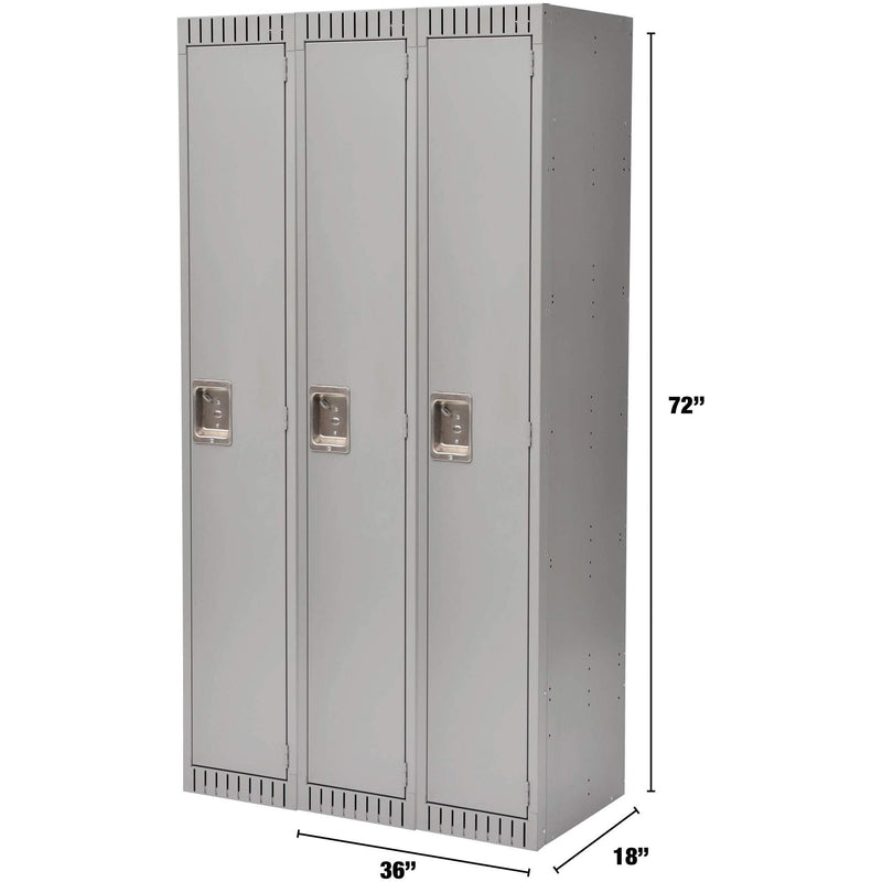 Casiers, lot de 3, 91 x 46 x 183 cm, acier, gris, rivet (assemblé)