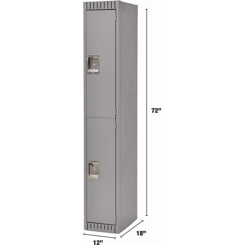 Casiers à 2 niveaux, 30,5 x 45,7 x 183 cm, acier, gris, rivets (assemblés)