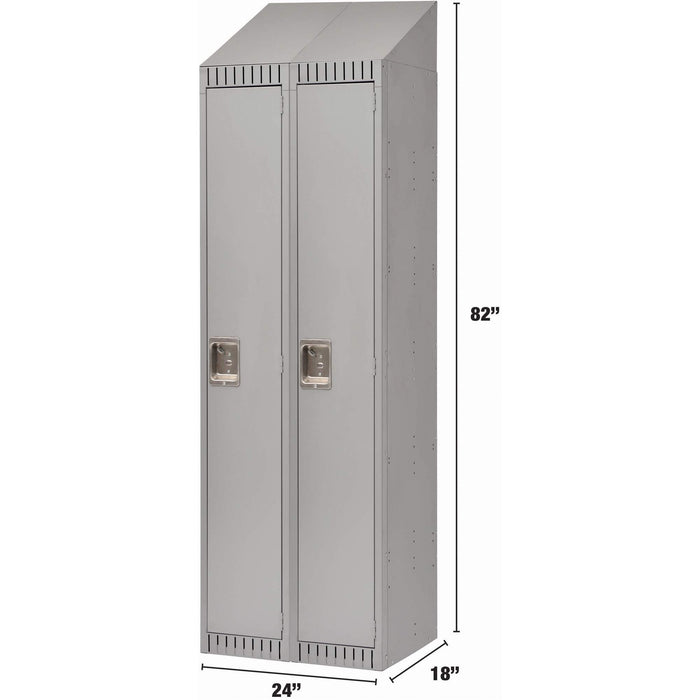 Casiers assemblés, lot de 2, 61 x 45 x 208 cm, acier, gris, rivet (assemblé)