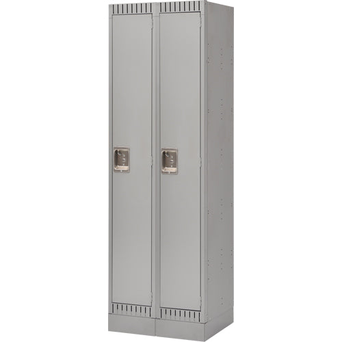 Assembled Lockers, Bank of 2, 24" x 18" x 72", Steel, Grey, Rivet (Assembled)