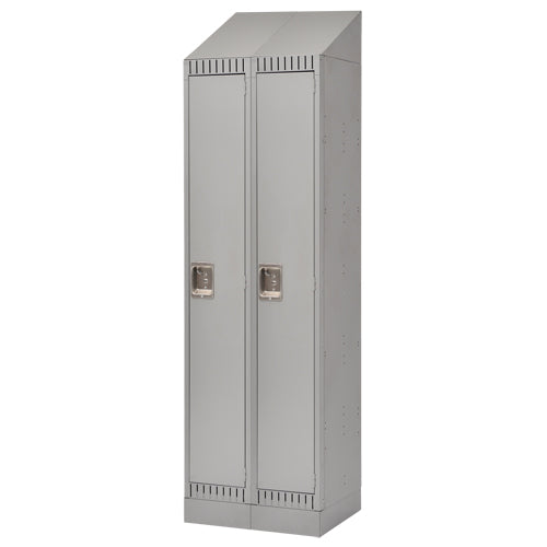 Assembled Lockers, Bank of 2, 24" x 18" x 72", Steel, Grey, Rivet (Assembled)