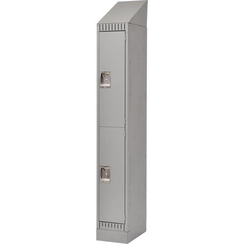 Assembled Lockers, 2 -tier, 12" x 18" x 72", Steel, Grey, Rivet (Assembled)