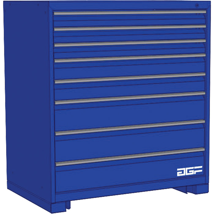 Modular Drawer Cabinet, 8 Drawers, 36" W x 24" D x 40" H, Blue