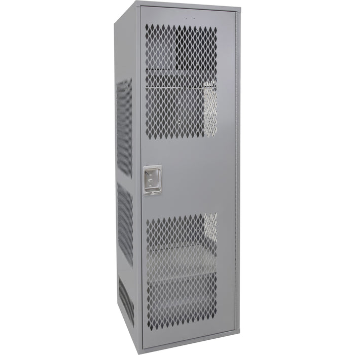 Gear Locker with Door, Steel, 24" W x 18" D x 72" H, Grey