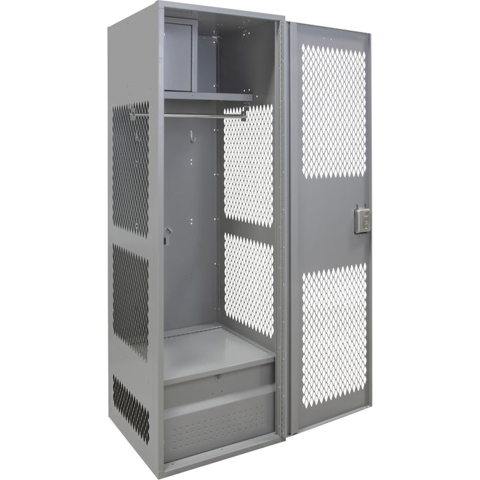 Gear Locker with Door, Steel, 24" W x 24" D x 72" H, Grey