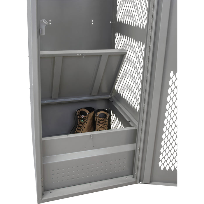 Gear Locker with Door, Steel, 24" W x 18" D x 72" H, Grey