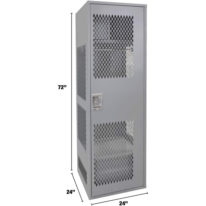 Gear Locker with Door, Steel, 24" W x 24" D x 72" H, Grey