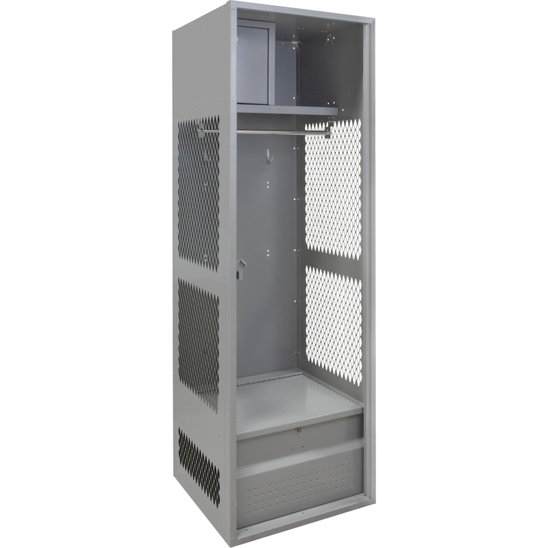 Gear Locker, Steel, 24" W x 24" D x 72" H, Grey