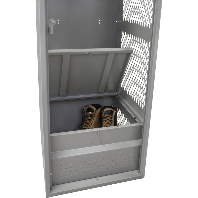 Gear Locker, Steel, 24" W x 24" D x 72" H, Grey