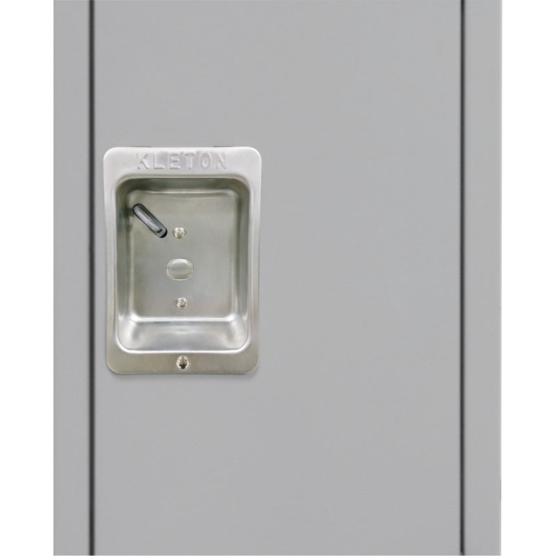 Lockers, 3 -tier, Bank of 3, 36" x 18" x 76", Steel, Grey, Knocked Down