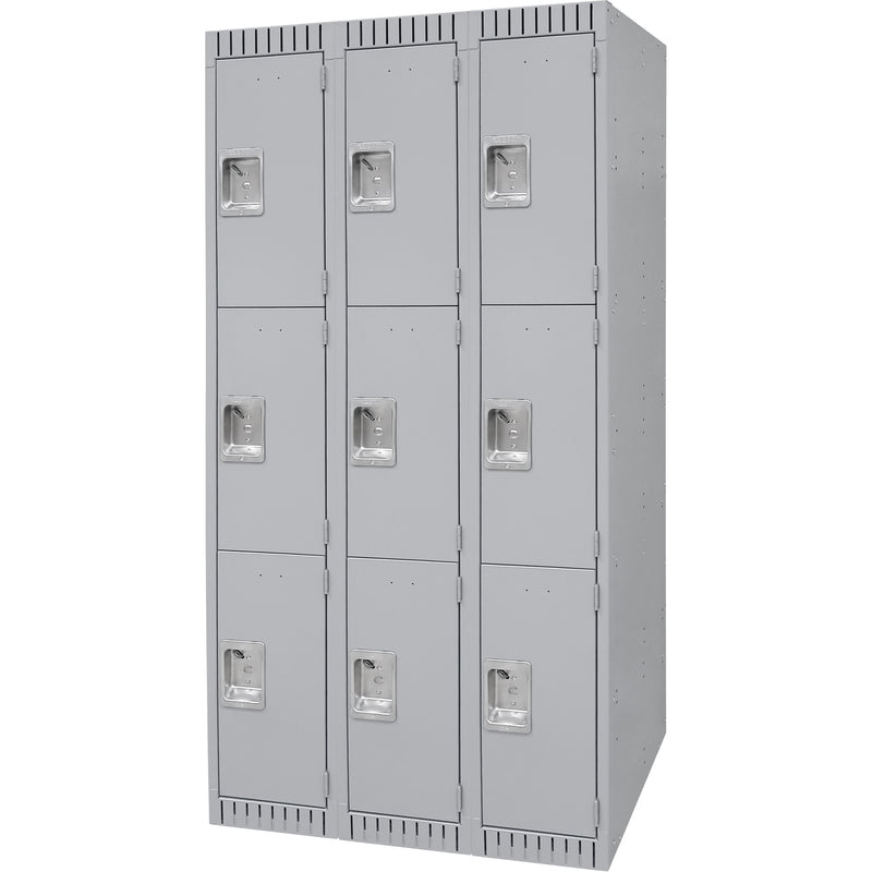 Casiers à 3 niveaux, lot de 3, 91 x 46 x 183 cm, acier, gris, démontés