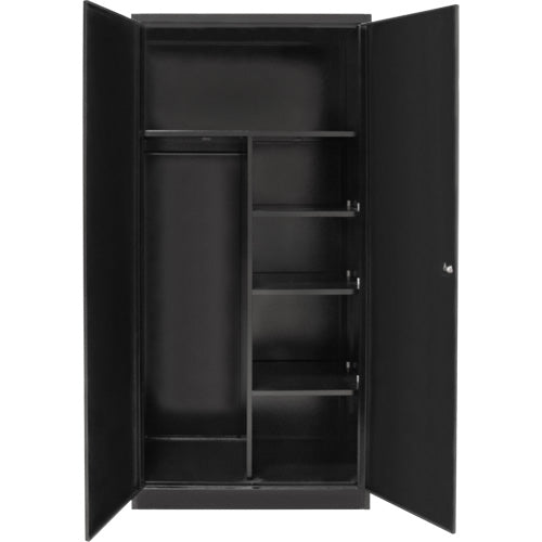 Combination Storage Cabinet, 36" W x 18" D x 72" H, Black