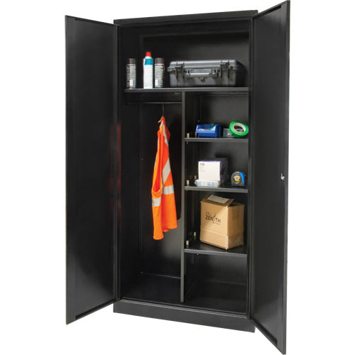 Combination Storage Cabinet, 36" W x 18" D x 72" H, Black