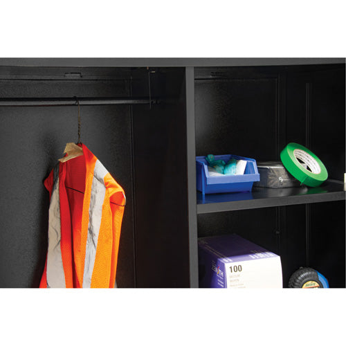 Combination Storage Cabinet, 36" W x 18" D x 72" H, Black