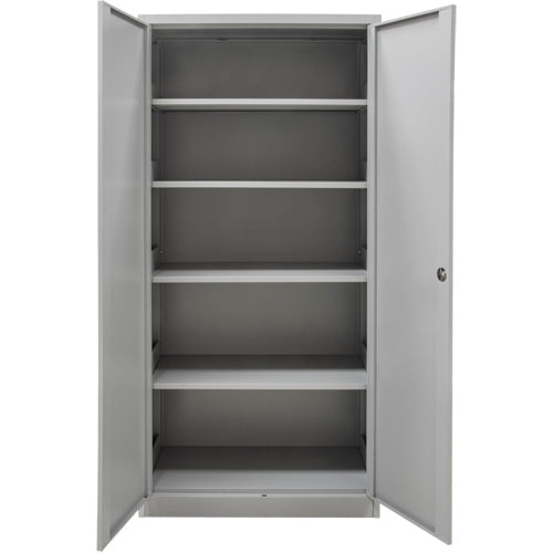 Hi-Boy Storage Cabinet, Steel, 4 Shelves, 72" H x 36" W x 18" D, Grey