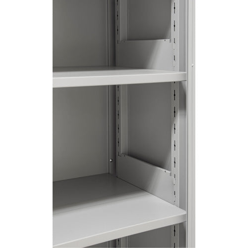 Hi-Boy Storage Cabinet, Steel, 4 Shelves, 72" H x 36" W x 18" D, Grey