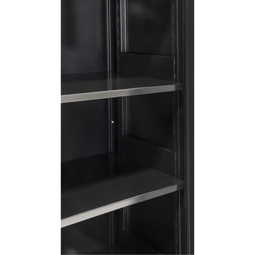 Hi-Boy Storage Cabinet, Steel, 4 Shelves, 72" H x 36" W x 18" D, Black